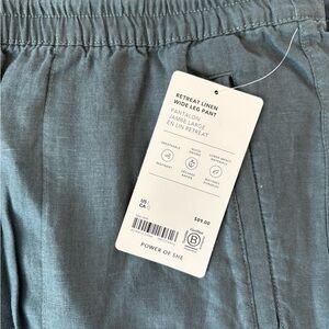 Athleta Retreat Linen Wide Leg Pant in Eden